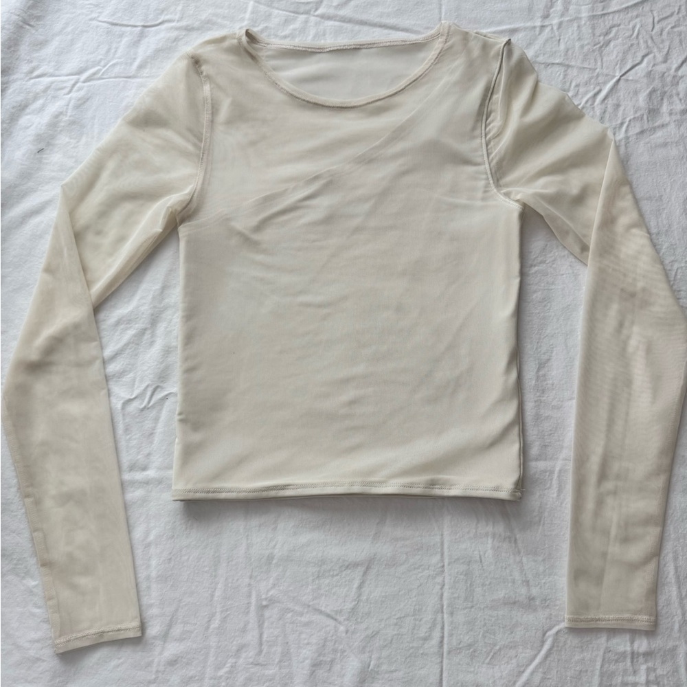 Abercrombie & Fitch Cream Long Sleeve Top